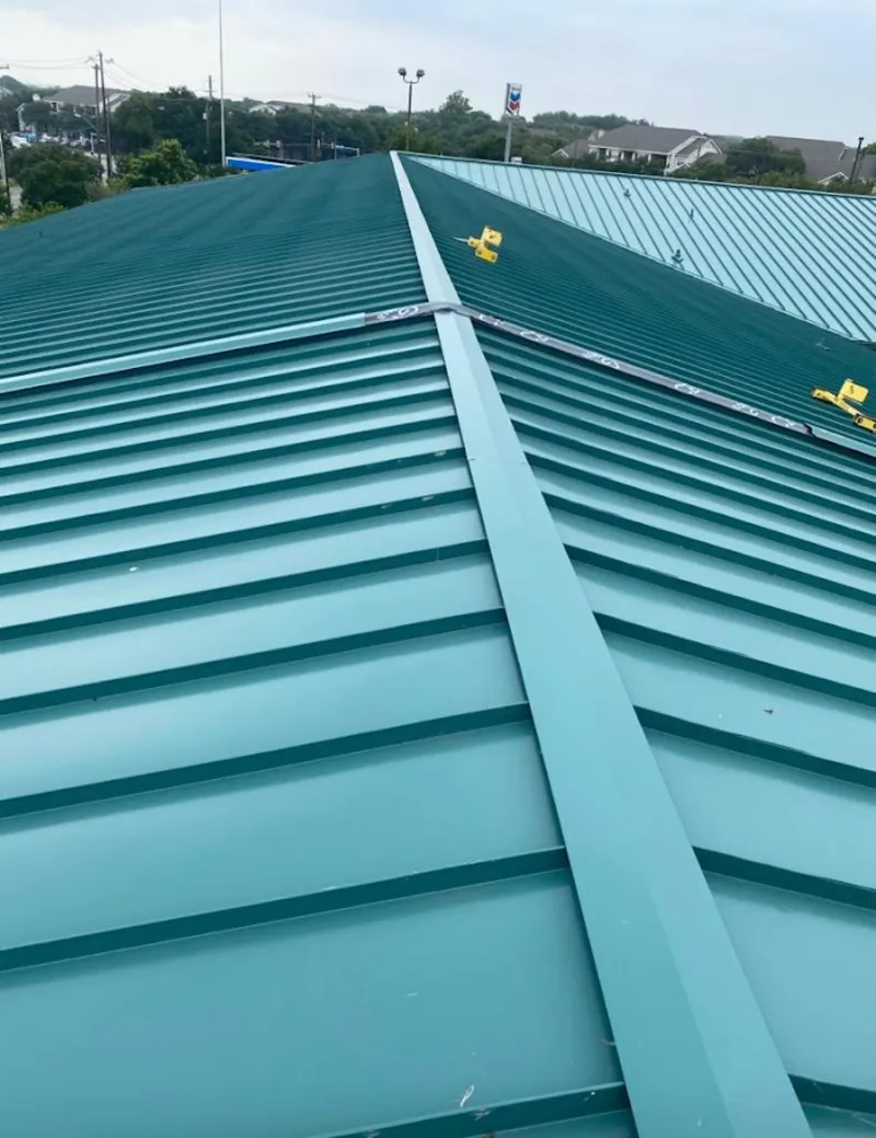 Green commercial metal roof ridge and valley for Metal Roof Repair in Immokalee